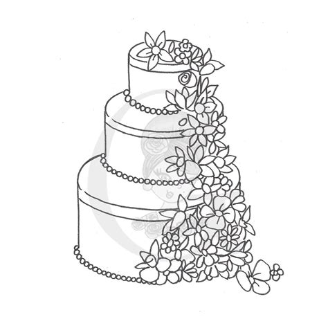 Wedding Cake Line Drawing At Getdrawings Free Download