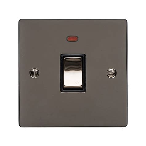 1 Gang 20a Double Pole Switch With Neon Polished Black Nickel