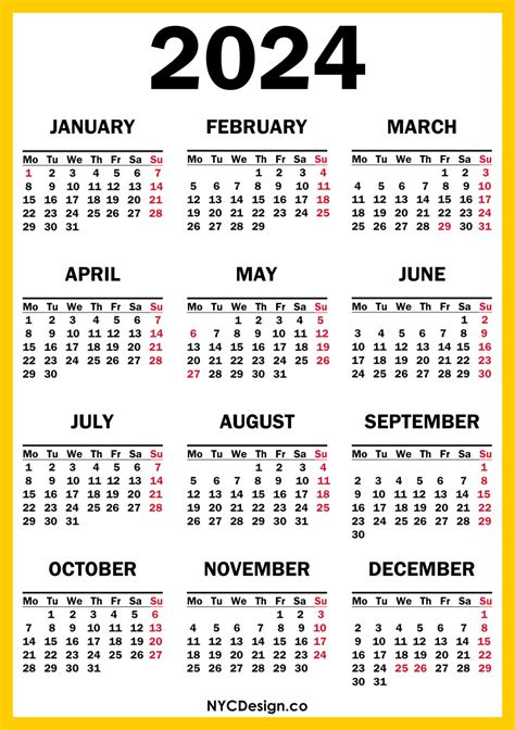 2024 Calendars Printable Things