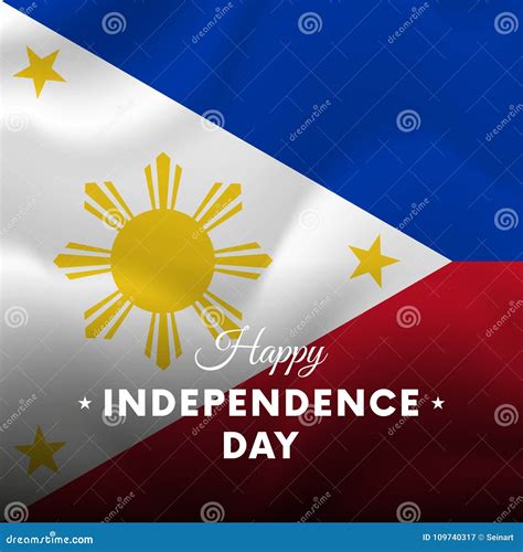 Banner Or Poster Of Philippines Independence Day Celebration Waving