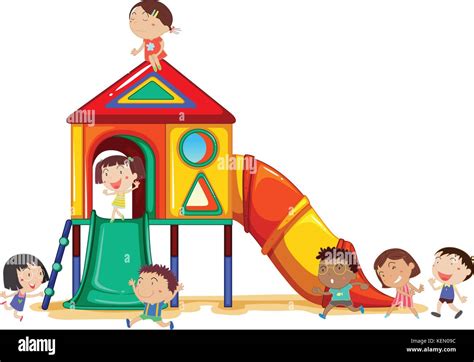 Children Playing In The Playground Stock Vector Image And Art Alamy
