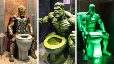 Custom Superhero Toilet Let Superheroes Watch Over You While You Take