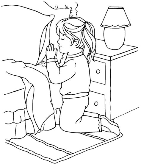 Children Praying Coloring Page Coloring Home