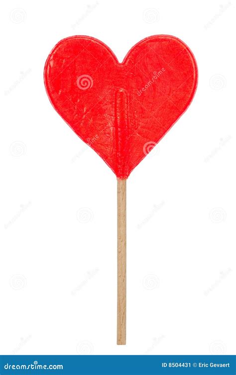 Red Heart Shaped Lollipop Stock Image Image Of Lolly 8504431