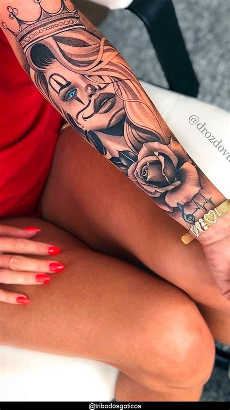 Female Tattoo On Arm Closed Em Tatuagem Katrina Tatuagem