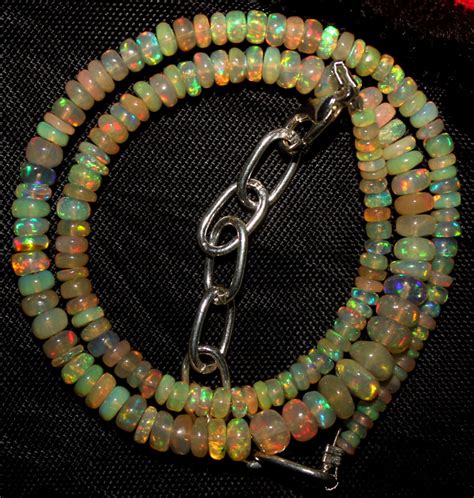 31 Crt Natural Ethiopian Welo Fire Opal Beads Necklace