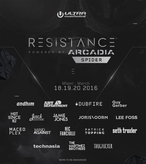 Ultra Releases Phase 1 Lineup For Resistance Stage 2016 Your Edm