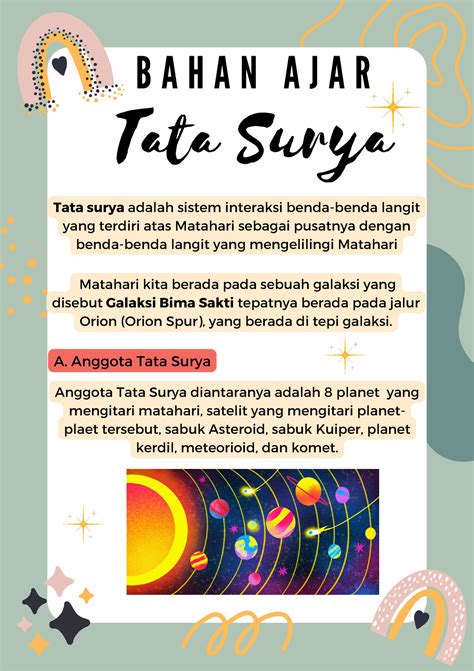 Bahan Ajar Tata Surya - B A H A N A J A R Tata Surya Tata surya adalah