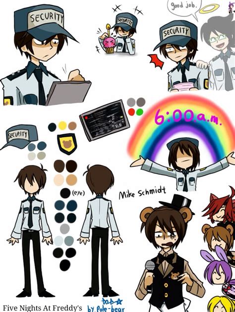 Mike I Love How He Has A Rainbow Over His Head With 6 00 On It Xd Five Nights At Freddy S Fnaf