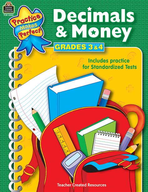 Third grade math made easy provides practice at all the major topics for grade 3 with emphasis on basic multiplication and division facts. Decimals & Money Grades 3-4 - TCR3326 | Teacher Created Resources