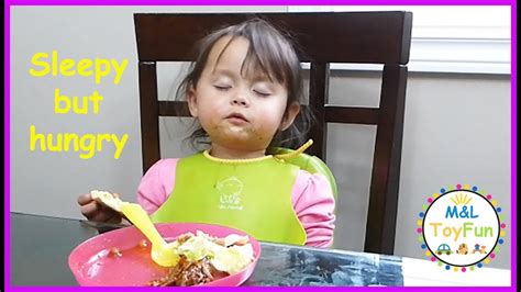 Try Not To Laugh Sleepy But Hungry Funny Kid Too Sleepy To Eat Too