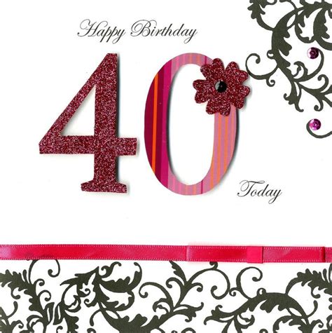 40 Today 40th Birthday Embellished Greeting Card Cards Love Kates