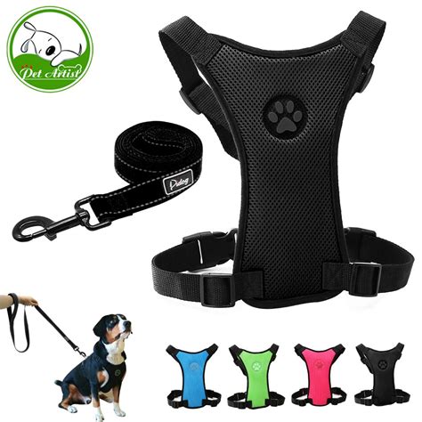 Mesh Nylon Dog Car Seat Harness And Leash Set Adjustable Pet Puppy Dog