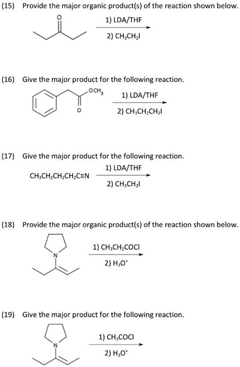 SOLVED 15 Provide The Major Organic Product S Of The Reaction Shown