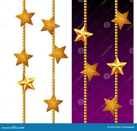 Set Of Shiny Golden Chains Stock Vector Illustration Of Asterisk