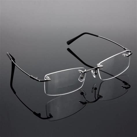 Unisex Rimless Glasses Lightest Rx Optical Eyeglasses Memory Titanium Spectacles Buy Unisex