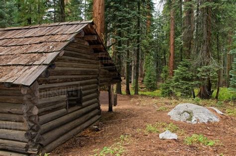Sequoia National Park California Usa Cabin In The Forest Stock