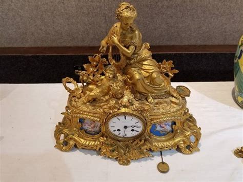 Gilt Bronze Clock Constantin L Detouche 19th Century
