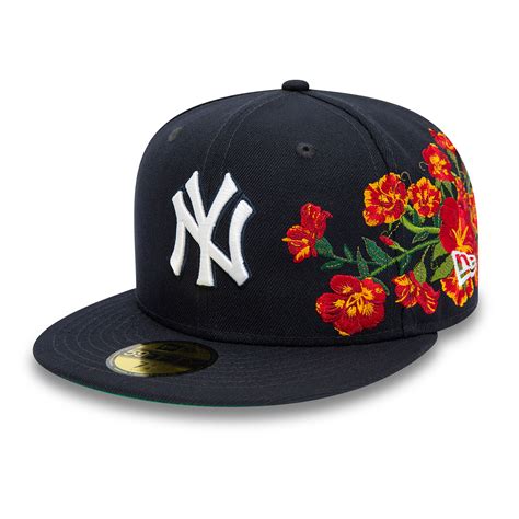 Official New Era Mlb Floral New York Yankees Navy 59fifty Fitted Cap