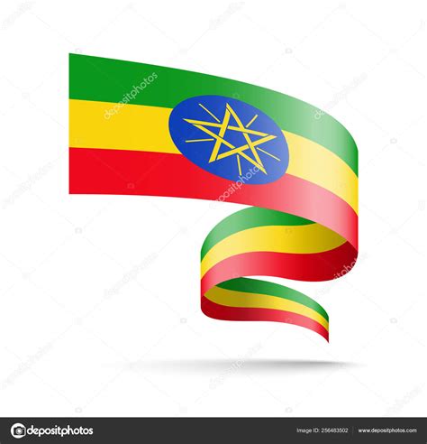 Ethiopia Flag In The Form Of Wave Ribbon Stock Vector Image By ©gt29