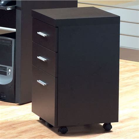 Locking casters make the cabinet easy to move. Monarch Specialties Inc. 3-Drawer Hollow-Core Mobile File ...