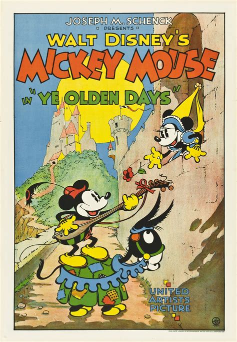 Ye Olden Days United Artists 1933 One Sheet 27 Disney Movie Posters Vintage Disney