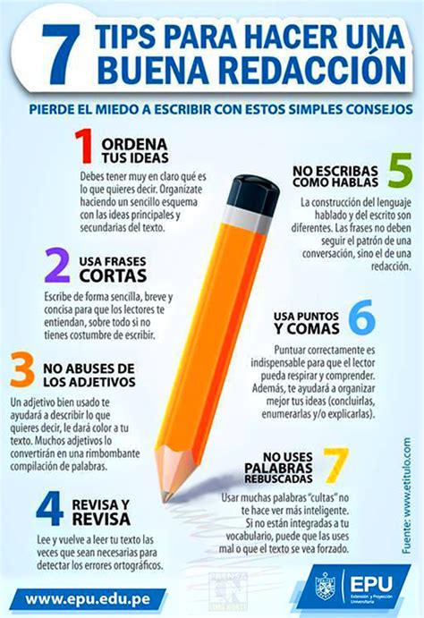 7 Consejos Para Hacer Una Buena Redacción Spanish Writing Study Tips