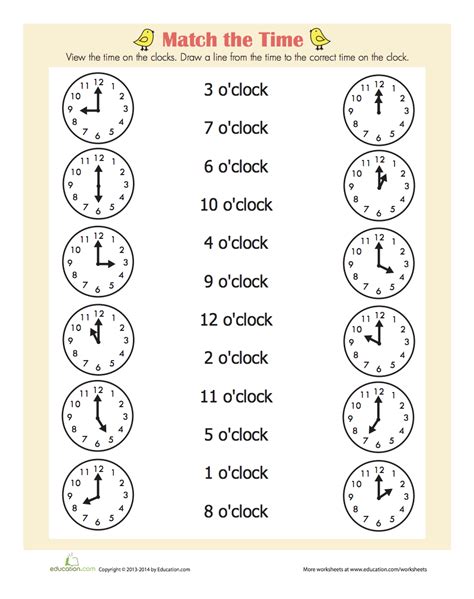 Time Worksheets For 1st Grade