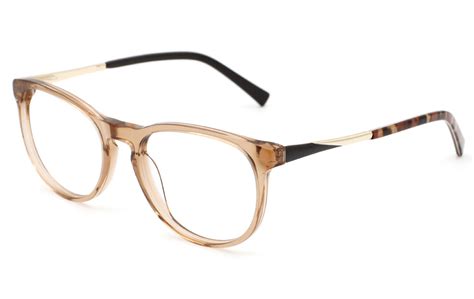 oval stylish glasses op314 brown