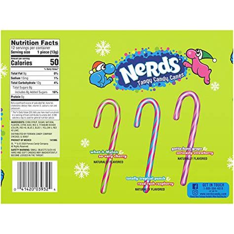 Nerds Tangy Candy Canes 12 Ct 150g Box