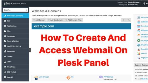 How To Create And Access Webmail On Plesk Panel Youtube