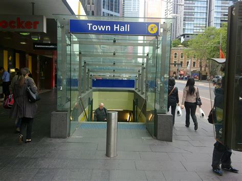 Town hall station sits on the corner of valley view and wooddale, in a converted 1950's filling station. File:Town Hall Station Entrance Sydney.jpg - Wikipedia