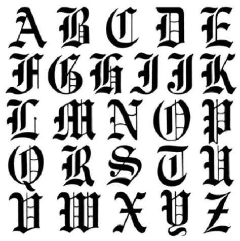 Printable Gothic Letters This Is A Angular Style Blackletter Tattoo