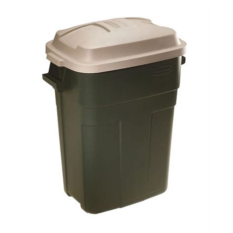 Rubbermaid Roughneck 30 Gal Evergreen Trash Can Snap Lid Heavy Duty