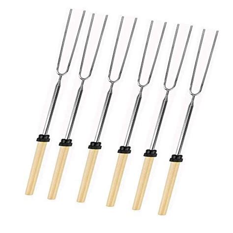 But is propane fire pit safe to roast over? Pack of 6 Marshmallow Roasting Sticks with Bamboo Wooden ...