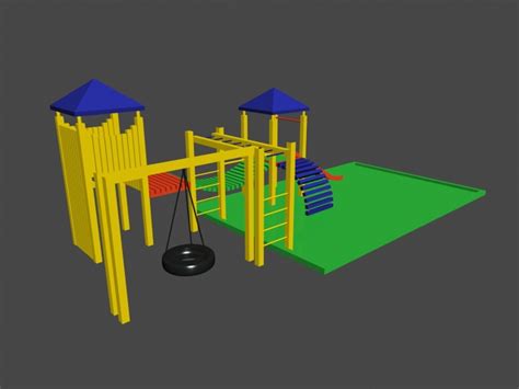 School Playground 3d Model 3ds Max Files Free Download Modeling 43406