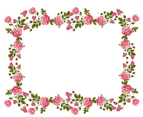 Pink Floral Border Download PNG Image Free Psd Templates PNG Vectors Wowjohn