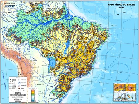 Clique no mapa para aumentar e explorar melhor. novo mapa físico do brasil