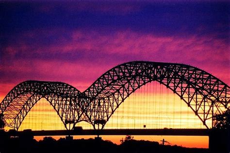 Hernando De Soto Bridge Spans Mississippi River Memphis Tennessee