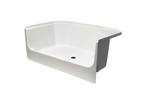 For tiny people, this is no problem at all. 40" x 24" RV Shower Pan With Seat | Shower pan, Shower ...