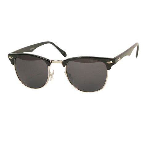 Clubmaster Sunglasses Vintage Style Black Black Lens 1072 Sunglasses Cool Sunglasses