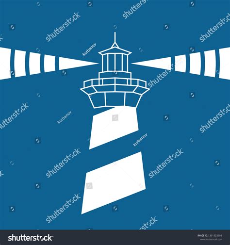 Lighthouse Vector Illustration Lighthouse Silhouette Illuminated Stock