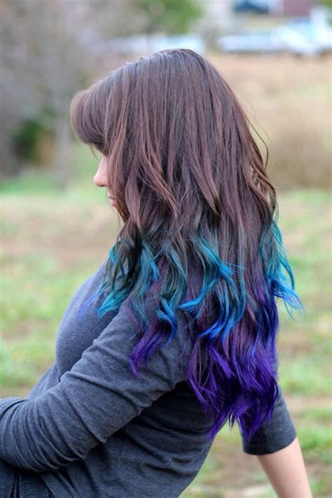 Blue And Purple Ombre Hair Tips Dyed Blue Purple Hair Tips Short
