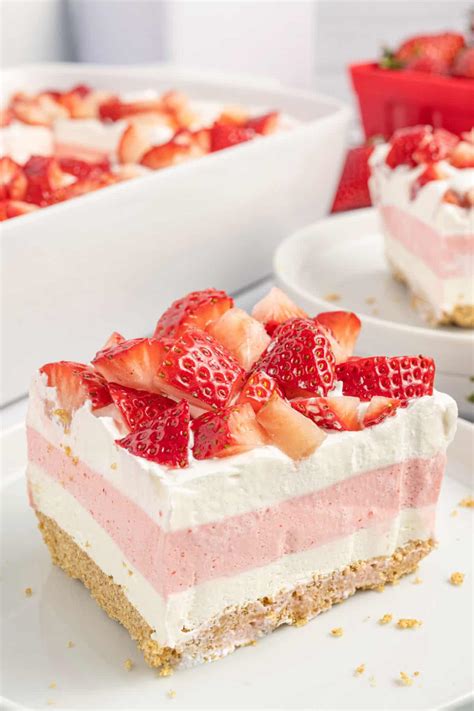 No Bake Strawberry Lasagna Shugary Sweets