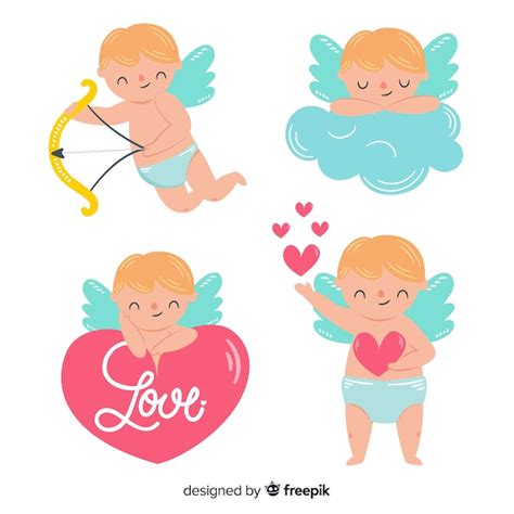 Free Vector Cute Valentine Cupid Collection