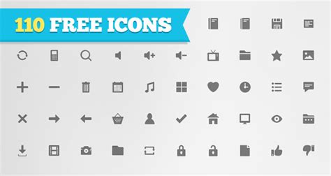 Free Download 110 Flat Icons For Personal Or Commercial Use With Psds
