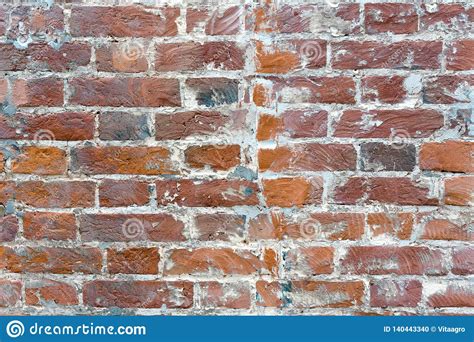 Red Old Worn Brick Wall Texture Background Vintage Effect Stock Photo