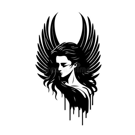 Angel Woman Vector Illustration Of Female Beauty Angel Silhouette Svg