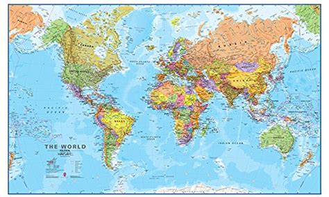 Maps International Giant World Map Mega Map Of The World 78 X 48