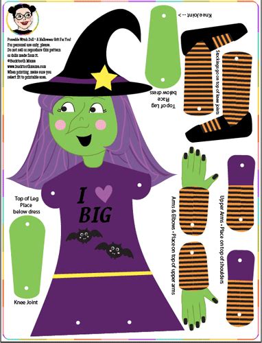 Free Printable Halloween Poseable Witch Doll Halloween Paper